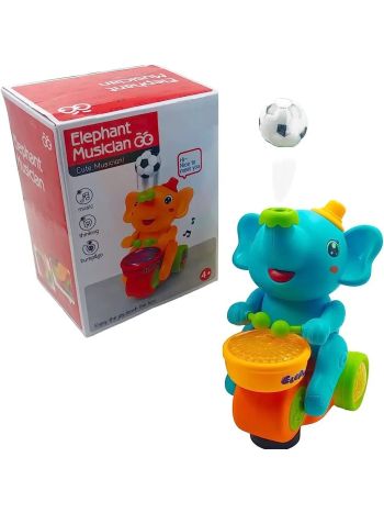 Cute Elephant Musician Toy with Music and Flashing Light Kids